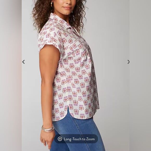 J.Jill Utility Popover Shirt Size Medium Cotton - Picture 7 of 13